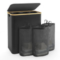 Black 160L Dual-Handle Foldable Classified Laundry & Storage Basket
