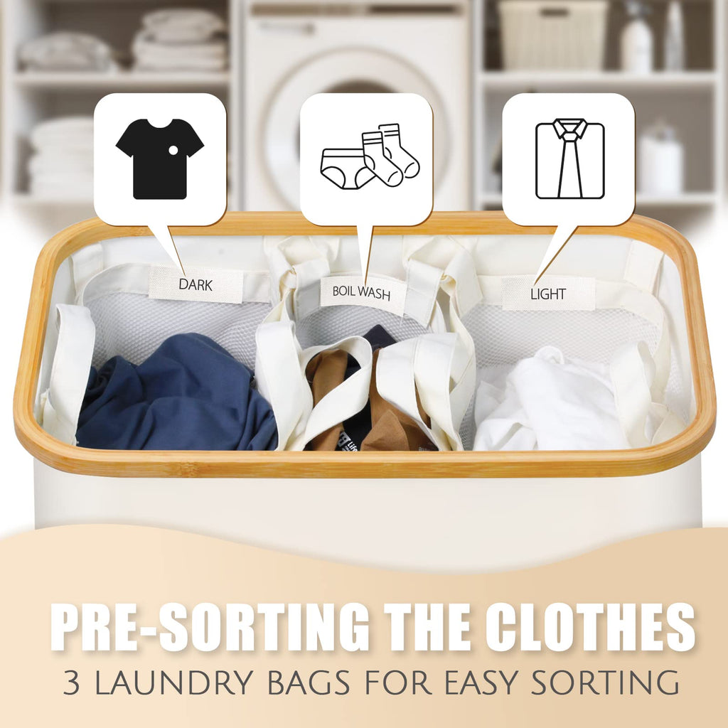 Beige 160L Dual-Handle Foldable Classified Laundry & Storage Basket