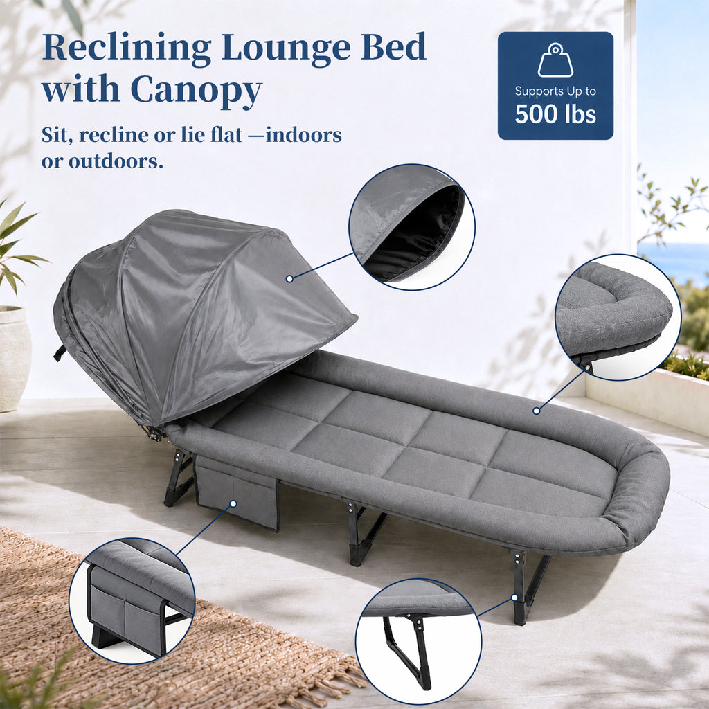 Camping cot with canopy
