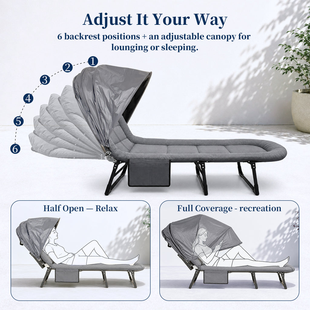 Camping cot with canopy