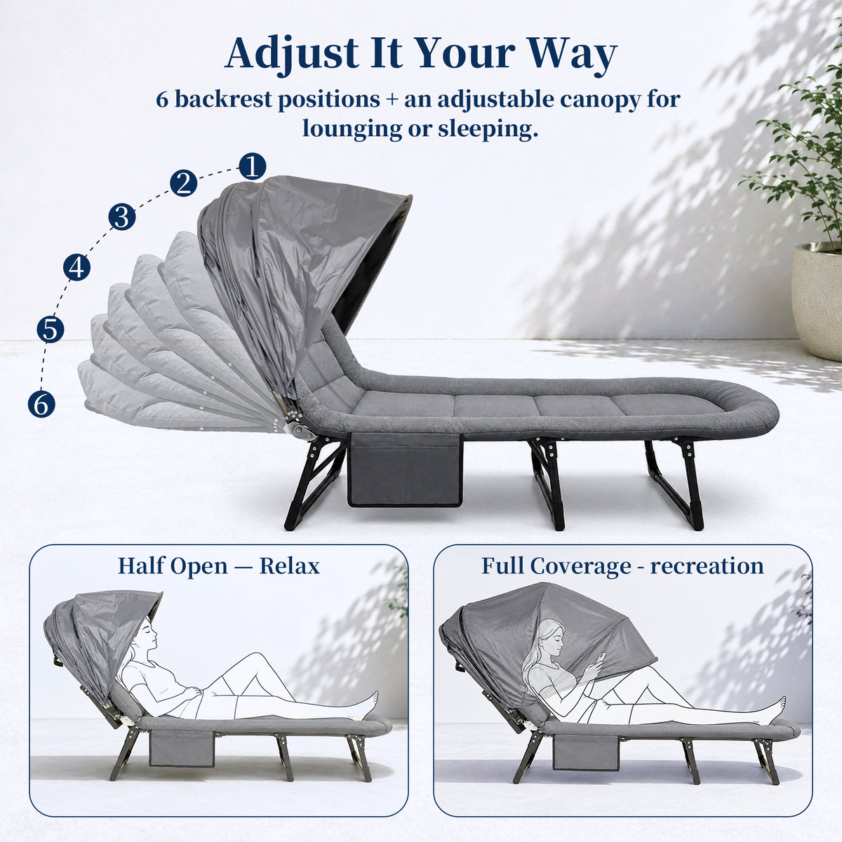 Camping cot with canopy