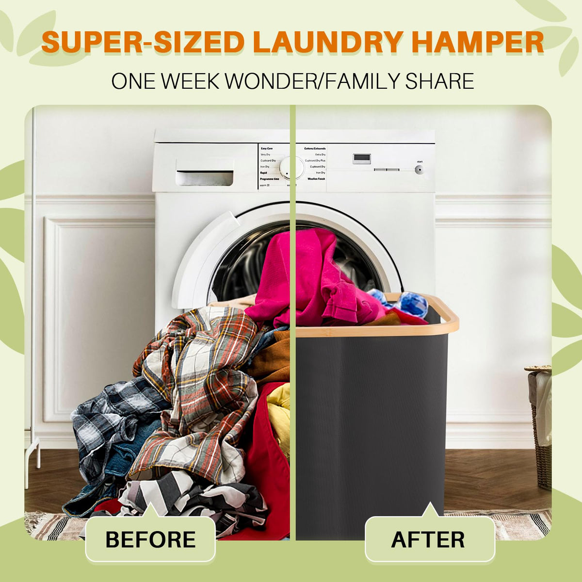 Dark Grey 145L Large Capacity Foldable Classified Laundry & Storage Basket