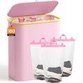 Pink 160L Dual-Handle Foldable Classified Laundry & Storage Basket