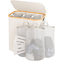 Beige 145L Large Capacity Foldable Classified Laundry & Storage Basket