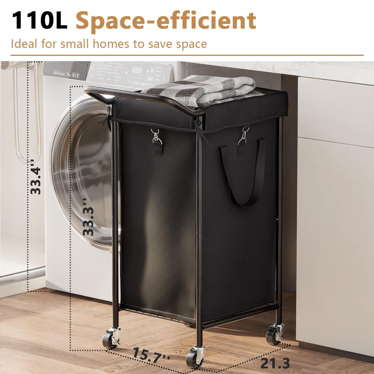110L Large-Capacity Wheeled Laundry Basket