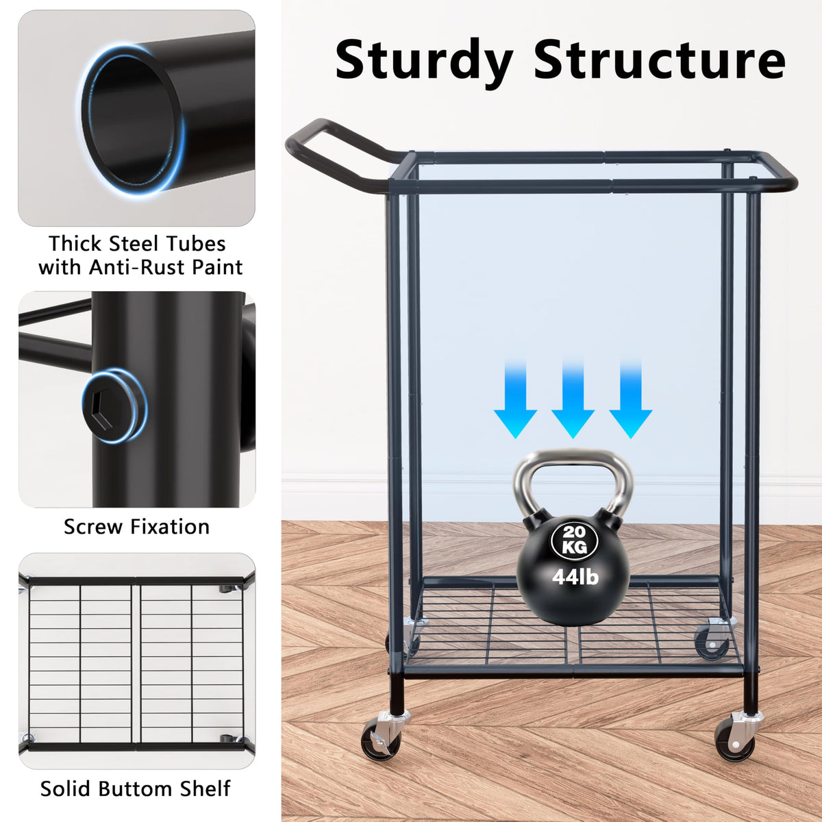 Black 150L Extra-Large Capacity Wheeled Laundry Basket