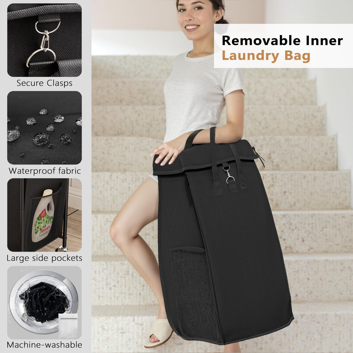 110L Large-Capacity Wheeled Laundry Basket